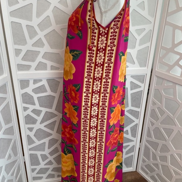 Farm Rio Sundress Pink Flower Tapestry Viscose Sz M Medium - Picture 3 of 3